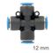 AIRCRAFT Pu Hose Fitting 4 Way Connector 12mm